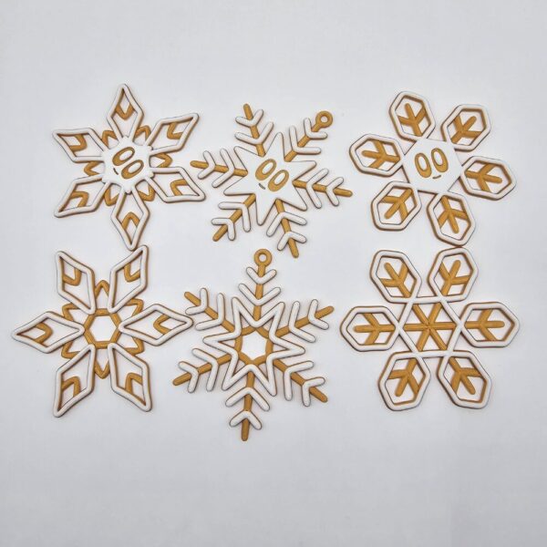 Blob Śnieżynki Biało-Złote | Dekoracje sonco.pl
